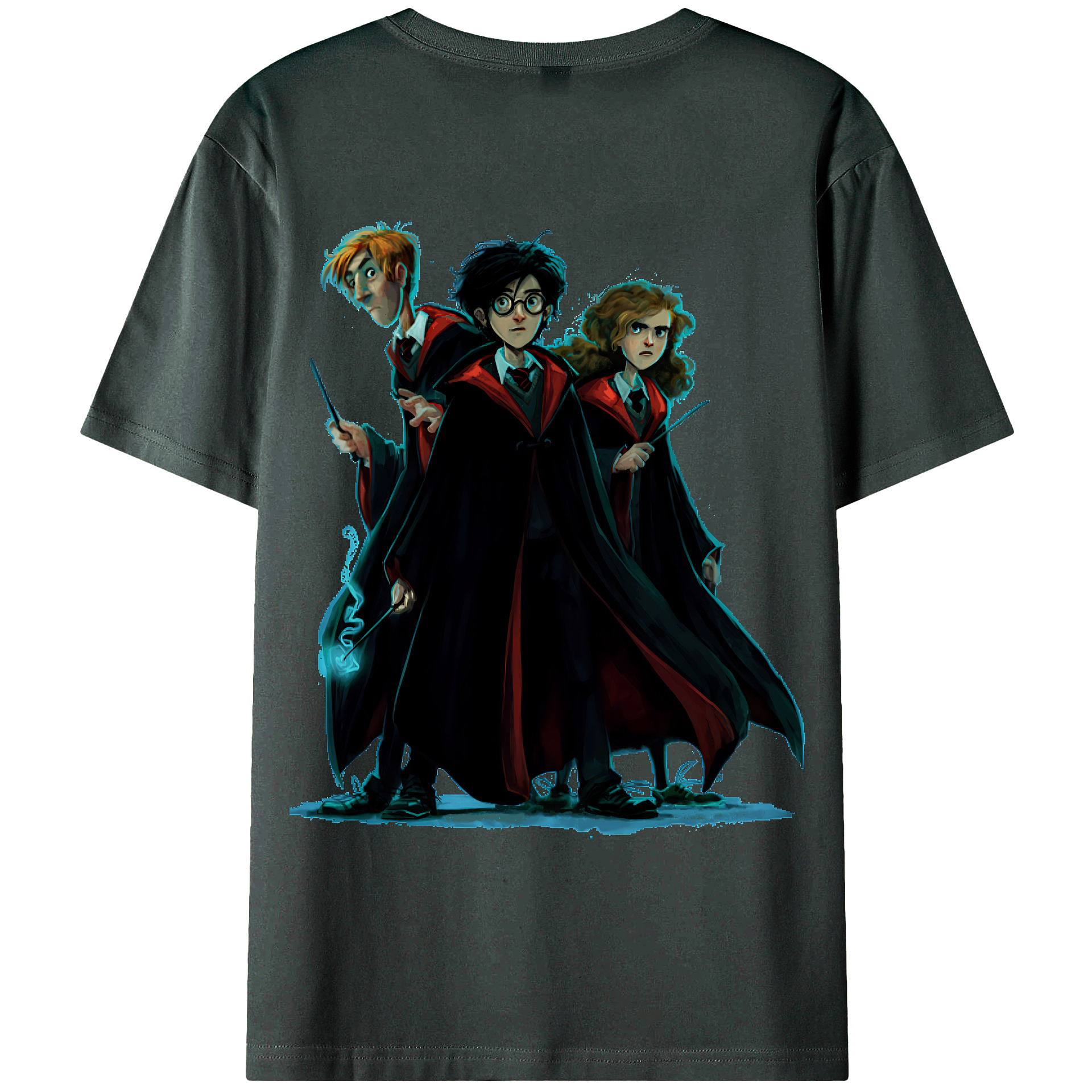 （画像用） Harry Potter ハリー・ポッターシリーズ 綿100％ メンズ半袖Tシャツ（バックプリント） 通気性
